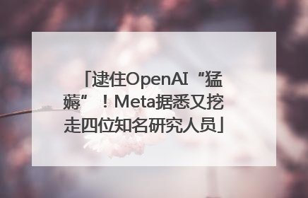 逮住OpenAI“猛薅”！Meta据悉又挖走四位知名研究人员