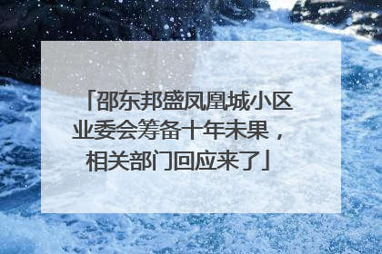 邵东邦盛凤凰城小区业委会筹备十年未果，相关部门回应来了