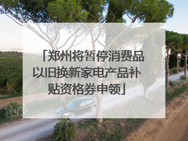 郑州将暂停消费品以旧换新家电产品补贴资格券申领