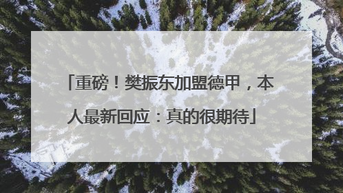 重磅！樊振东加盟德甲，本人最新回应：真的很期待