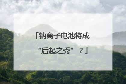 钠离子电池将成“后起之秀”？