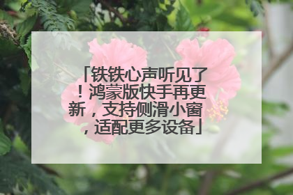 铁铁心声听见了！鸿蒙版快手再更新，支持侧滑小窗，适配更多设备