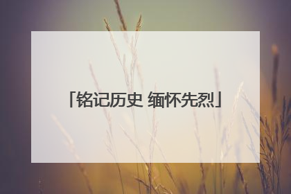 铭记历史 缅怀先烈