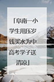 阜南一小学生用压岁钱买水为中高考学子送清凉