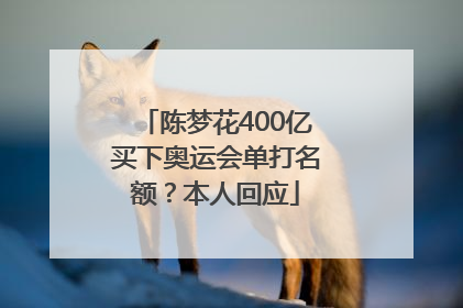 陈梦花400亿买下奥运会单打名额？本人回应