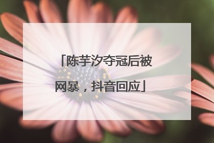 陈芋汐夺冠后被网暴，抖音回应