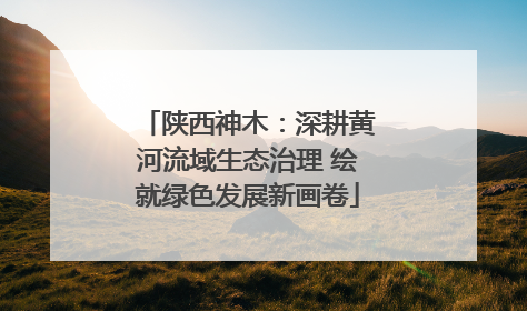 陕西神木：深耕黄河流域生态治理 绘就绿色发展新画卷
