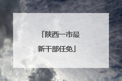 陕西一市最新干部任免