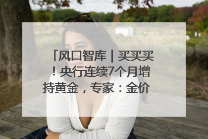 风口智库｜买买买！央行连续7个月增持黄金，专家：金价或仍易涨难跌