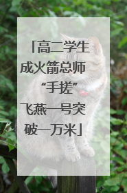 高二学生成火箭总师 “手搓”飞燕一号突破一万米