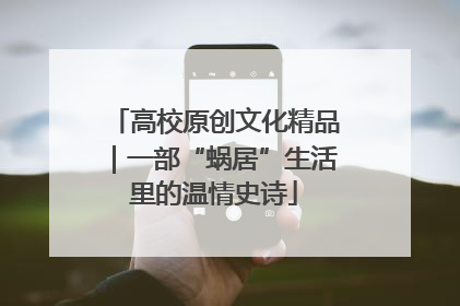 高校原创文化精品｜一部“蜗居”生活里的温情史诗