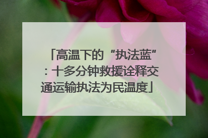 高温下的“执法蓝”：十多分钟救援诠释交通运输执法为民温度