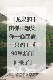 龙泉的千亩梯田想奖你一晚民宿一只鸡！《90早新闻》来了
