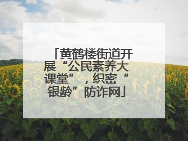 黄鹤楼街道开展“公民素养大课堂”，织密“银龄”防诈网