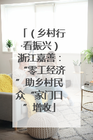 （乡村行·看振兴）浙江嘉善：“零工经济”助乡村民众“家门口”增收