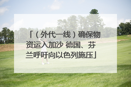 （外代一线）确保物资运入加沙 德国、芬兰呼吁向以色列施压