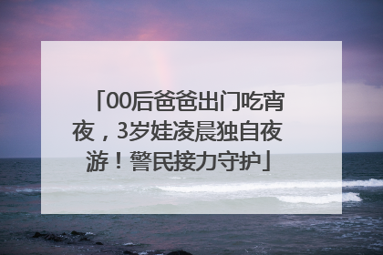 00后爸爸出门吃宵夜，3岁娃凌晨独自夜游！警民接力守护