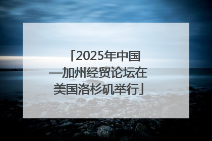 2025年中国—加州经贸论坛在美国洛杉矶举行
