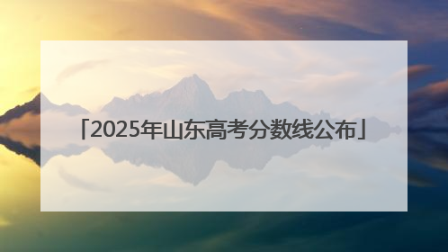 2025年山东高考分数线公布