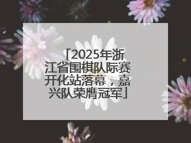 2025年浙江省围棋队际赛开化站落幕，嘉兴队荣膺冠军