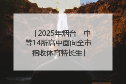 2025年烟台一中等14所高中面向全市招收体育特长生