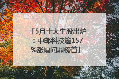 5月十大牛股出炉：中邮科技逾157%涨幅问鼎榜首